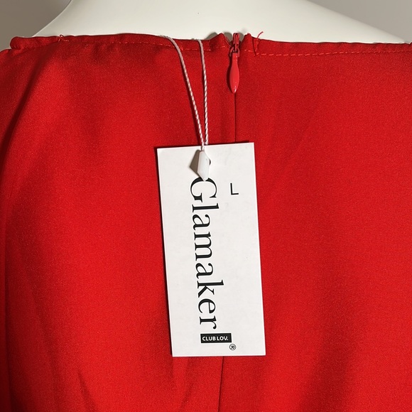 [L] RED KIMONO ROMPER GLAMAKER - Picture 6 of 14